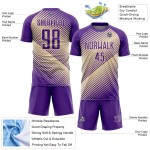 Custom Purple Cream Line Sublimation Soccer Uniform Jersey Custom Purple Cream Line Sublimation Soccer Uniform Jersey