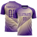 Custom Purple Cream Line Sublimation Soccer Uniform Jersey Custom Purple Cream Line Sublimation Soccer Uniform Jersey