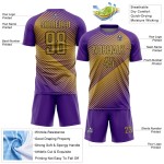 Custom Purple Old Gold-Black Line Sublimation Soccer Uniform Jersey Custom Purple Old Gold-Black Line Sublimation Soccer Uniform Jersey
