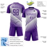 Custom Purple White Line Sublimation Soccer Uniform Jersey Custom Purple White Line Sublimation Soccer Uniform Jersey