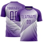 Custom Purple White Line Sublimation Soccer Uniform Jersey Custom Purple White Line Sublimation Soccer Uniform Jersey