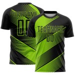 Custom Black Neon Green Line Sublimation Soccer Uniform Jersey Custom Black Neon Green Line Sublimation Soccer Uniform Jersey