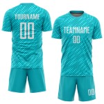 Custom Aqua White Sublimation Soccer Uniform Jersey Custom Aqua White Sublimation Soccer Uniform Jersey