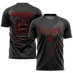 Custom Black Black-Red Sublimation Soccer Uniform Jersey Custom Black Black-Red Sublimation Soccer Uniform Jersey