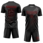 Custom Black Black-Red Sublimation Soccer Uniform Jersey Custom Black Black-Red Sublimation Soccer Uniform Jersey