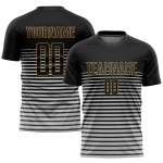 Custom Black Black-Old Gold Sublimation Soccer Uniform Jersey Custom Black Black-Old Gold Sublimation Soccer Uniform Jersey
