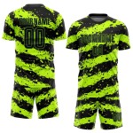 Custom Neon Green Black Sublimation Soccer Uniform Jersey Custom Neon Green Black Sublimation Soccer Uniform Jersey