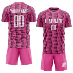 Custom Pink White Sublimation Soccer Uniform Jersey Custom Pink White Sublimation Soccer Uniform Jersey