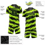 Custom Neon Green Black Sublimation Soccer Uniform Jersey Custom Neon Green Black Sublimation Soccer Uniform Jersey